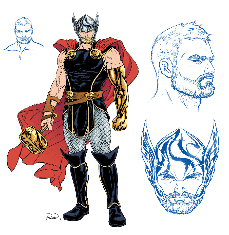 904x928 thor ragnarok' influences new look for the comic book character - Thor Cartoon Drawing
