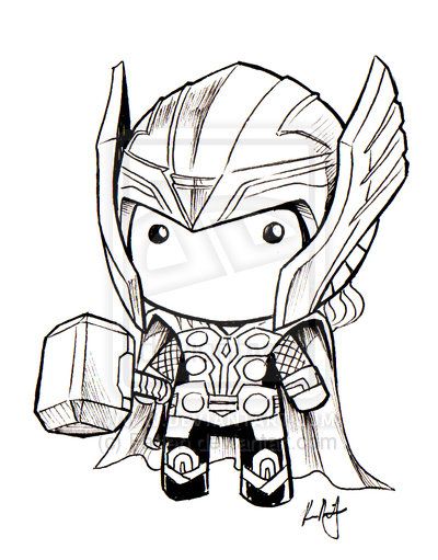 Thor Cartoon Drawing At Paintingvalley Com Explore Collection Of