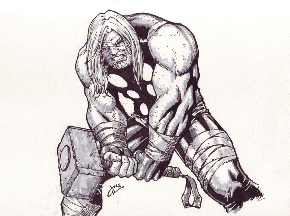 937x700 comic book movie news sin city thor, watchemen venom - Thor Cartoon Drawing