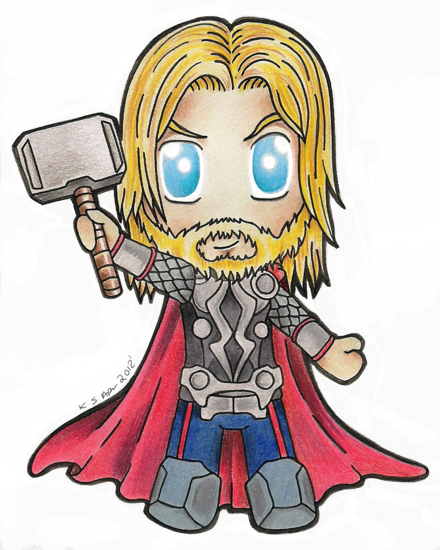 Thor Cartoon Drawing at PaintingValley.com | Explore collection of Thor ...