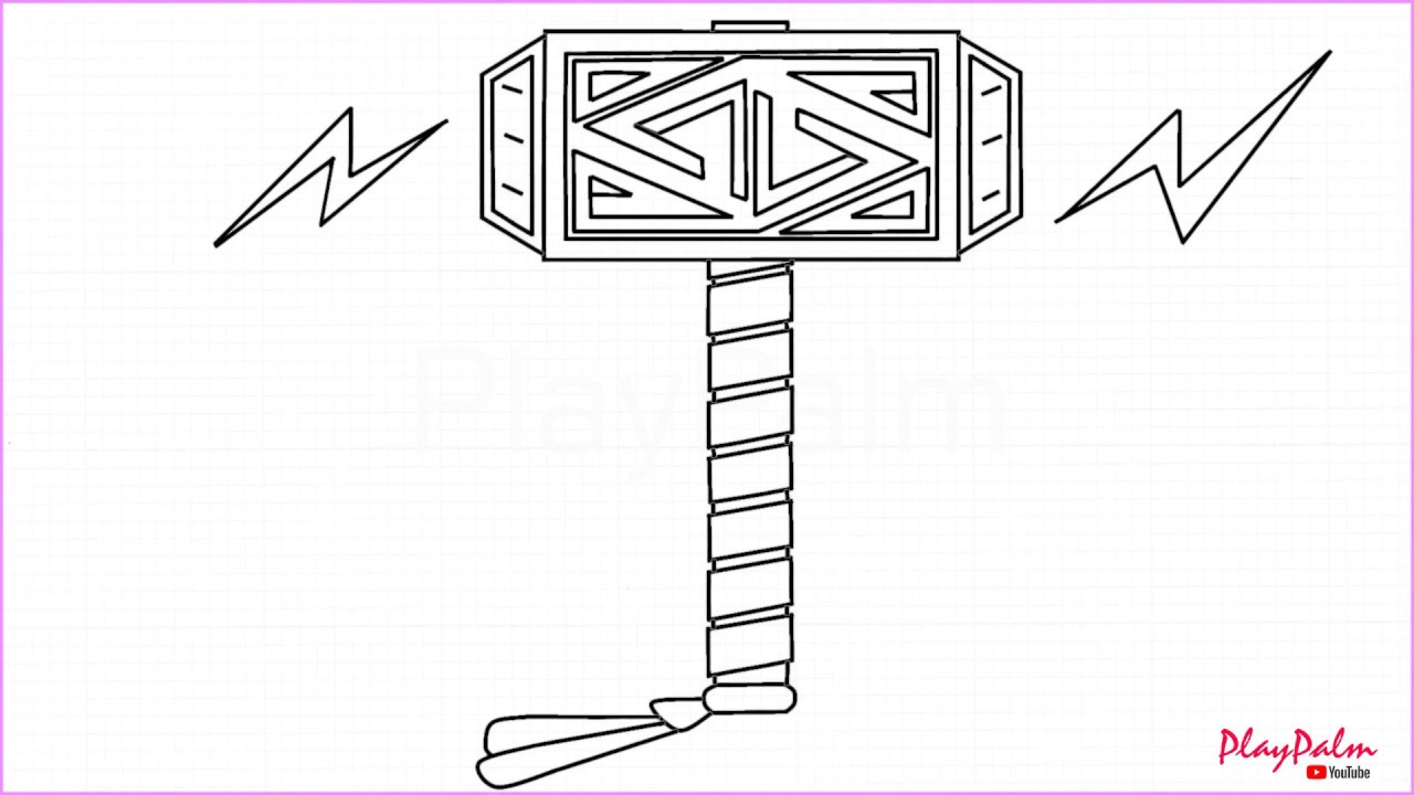 Как нарисовать молот тора