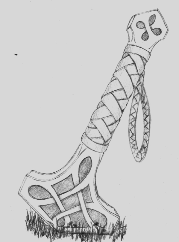 598x806 grymm designs thor's hammer - Thor Hammer Drawing