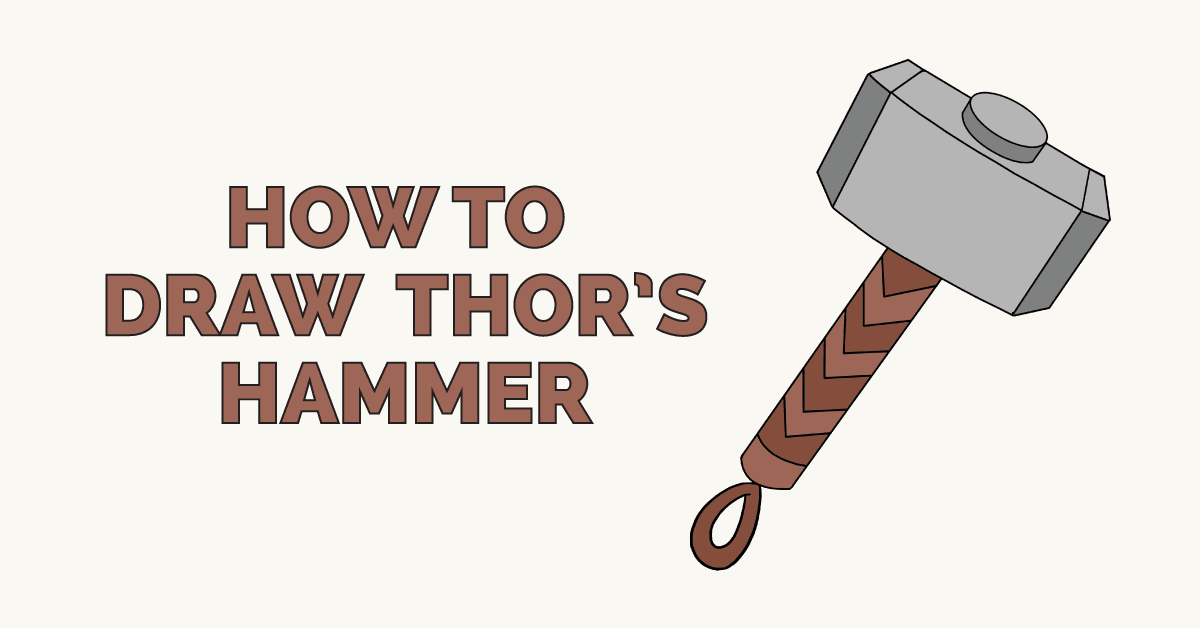 1200x628 how to draw thor's hammer - Thor Hammer Drawing