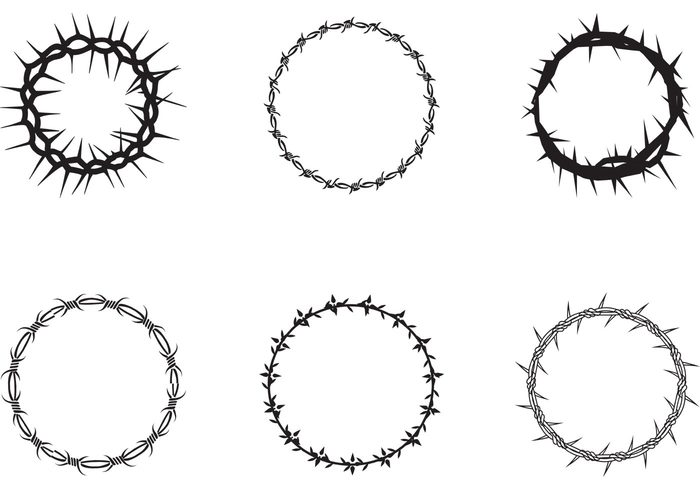 700x490 free crown of thorns vector pack - Thorn Crown Drawing