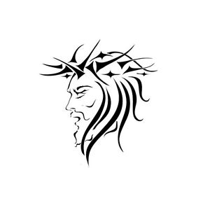 300x300 religious jesus christ with thorn crown decal car sticker ebay - Thorn Crown Drawing