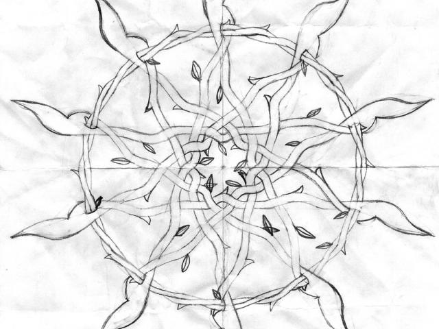 640x480 drawn vine thorn drawing - Thorn Vine Drawing