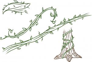 302x202 How To Draw How To Draw Vines - Thorn Vine Drawing