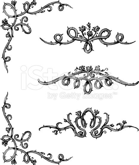 467x556 thorny vine drawing designs - Thorn Vine Drawing