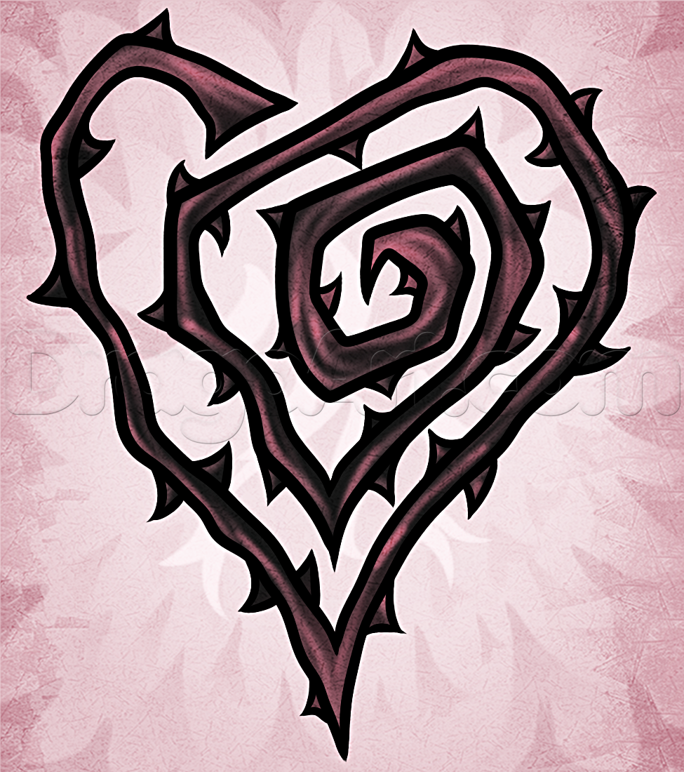 975x1100 How To Draw A Thorn Heart Natt Boys Tattoos - Thorns Drawing