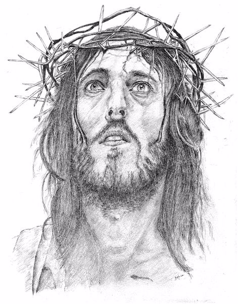 471x600 jesus with crown of thorns - Thorns Drawing