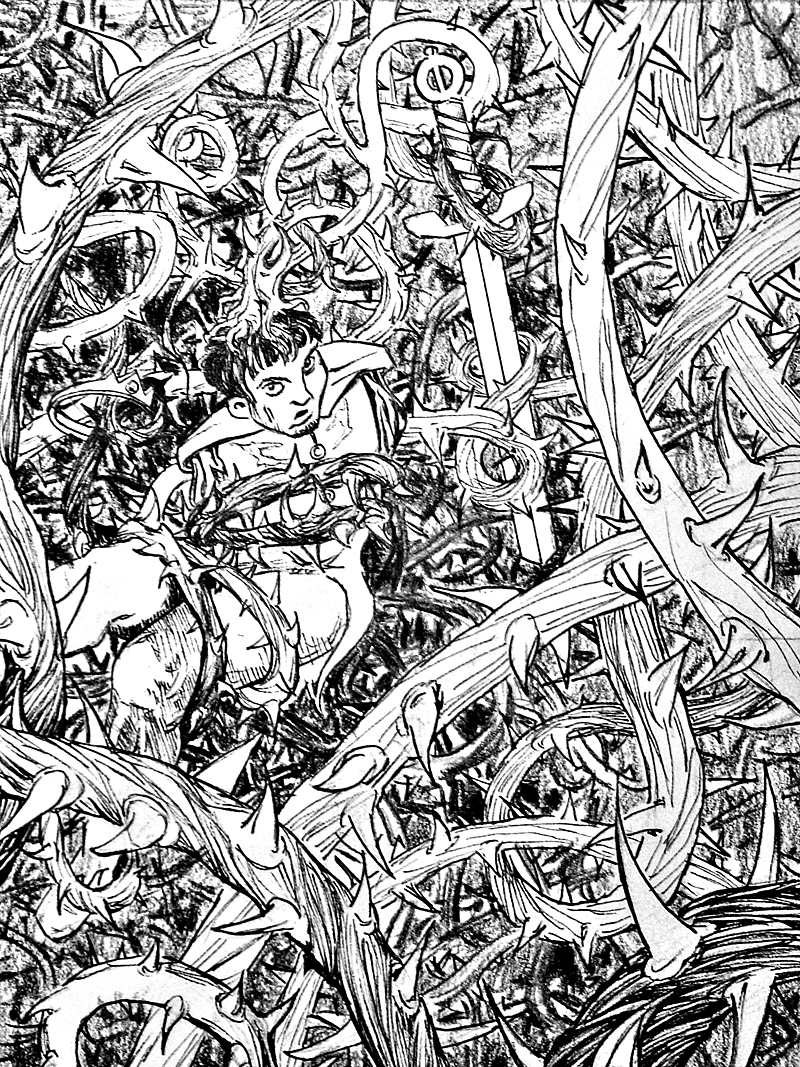 800x1067 Living In Space Inside The Head Of Meagan B Call - Thorns Drawing