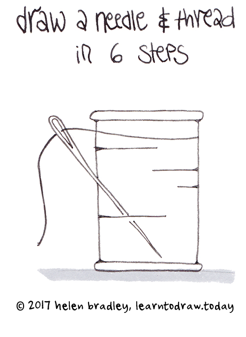 500x686 learn to draw cartoon thread and needle in steps learn to draw - Thread Drawing