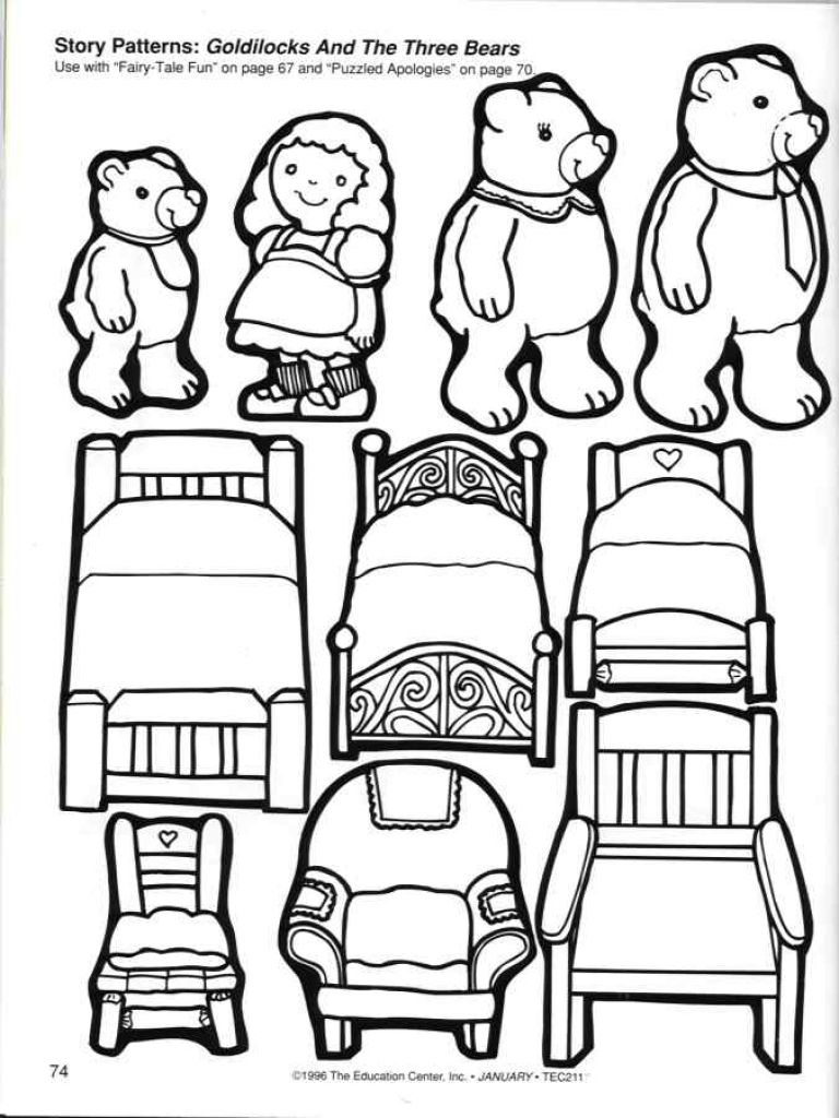 768x1024 Three Bears Coloring Pages - Three Bears Drawing