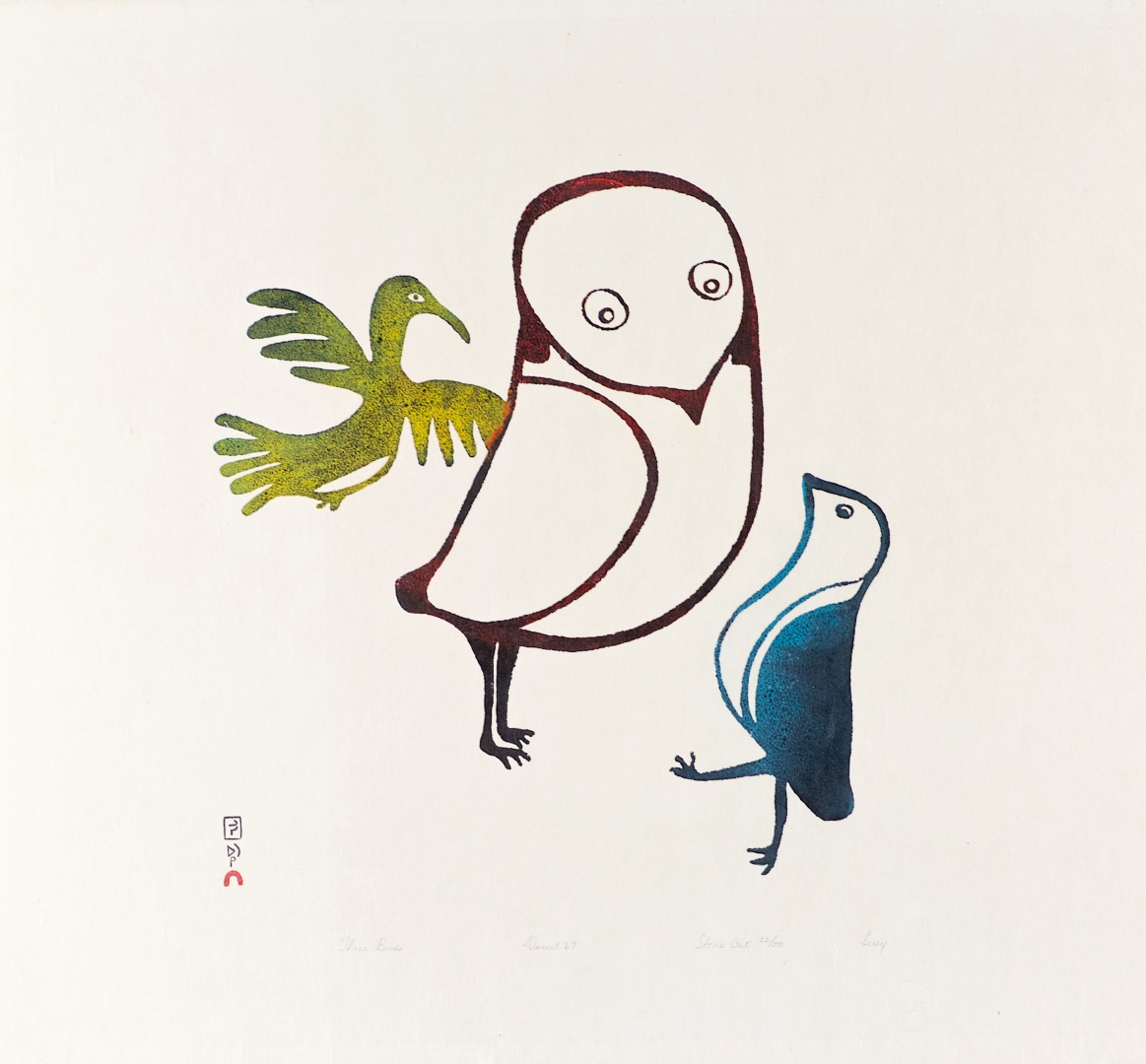 1163x1080 Qinnuayuak, Lucy - Three Birds Drawing