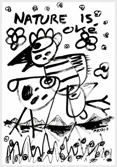 375x536 Three Birds, Nature Is Oke - Three Birds Drawing