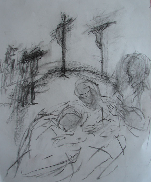 581x700 Three Crosses - Three Crosses Drawing