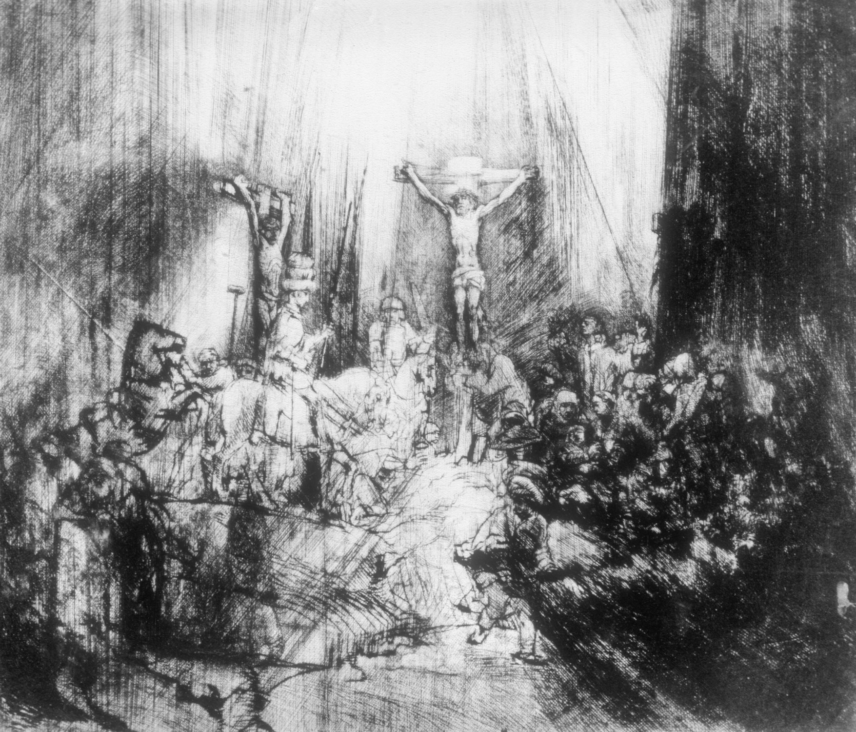 1755x1500 christ crucified between the two thieves the three crosses - Three Crosses Drawing