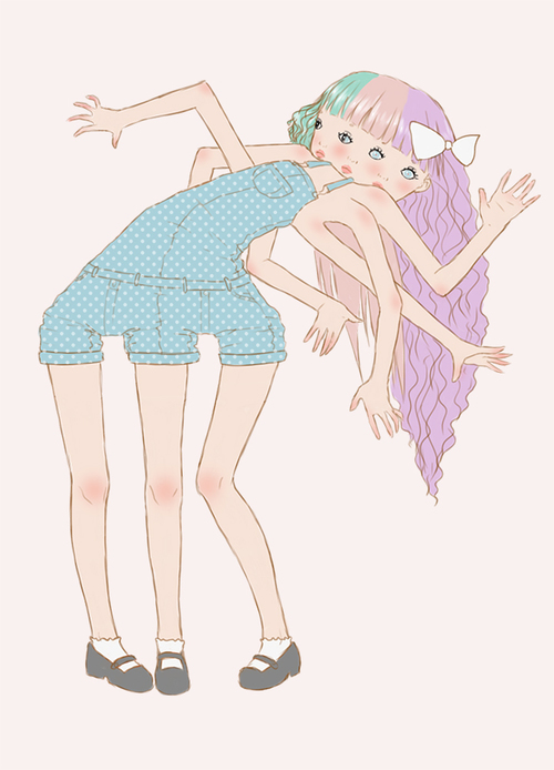 500x694 Saccstry Via Tumblr Shared - Three Girls Drawing