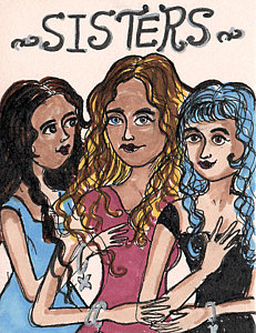 231x300 three girls drawings - Three Girls Drawing