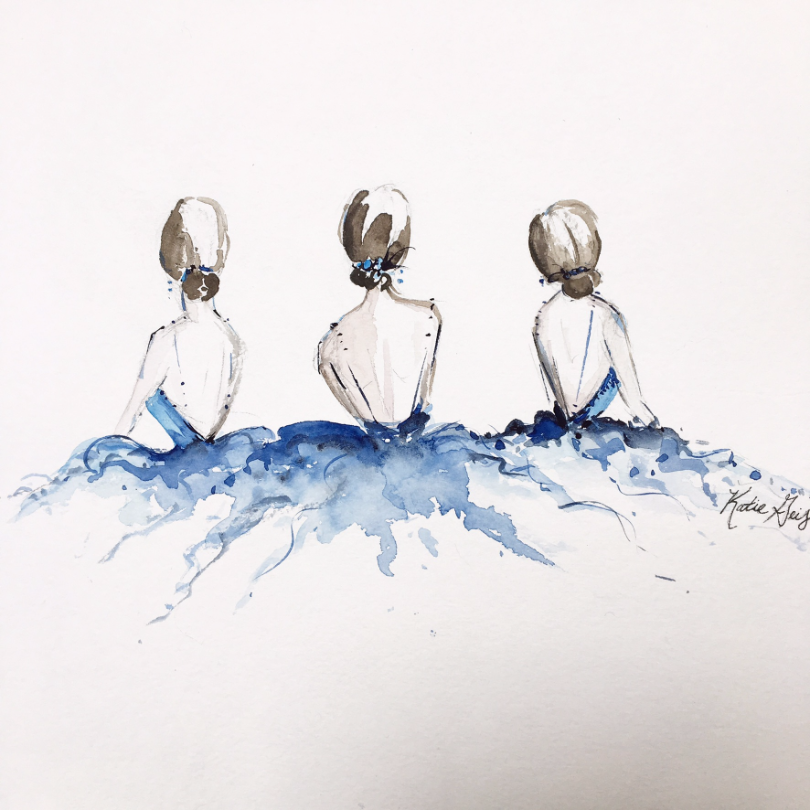 Three Girls Drawing at PaintingValley.com | Explore collection of Three ...