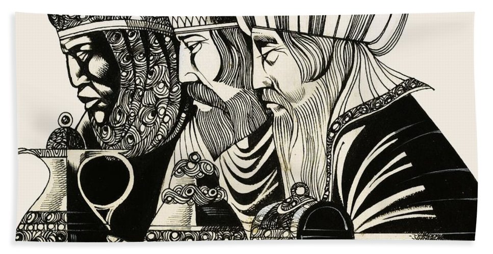 967x500 Three Kings Bath Towel For Sale - Three Kings Drawing