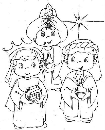 414x512 Three Kings Day Coloring Pages - Three Kings Drawing