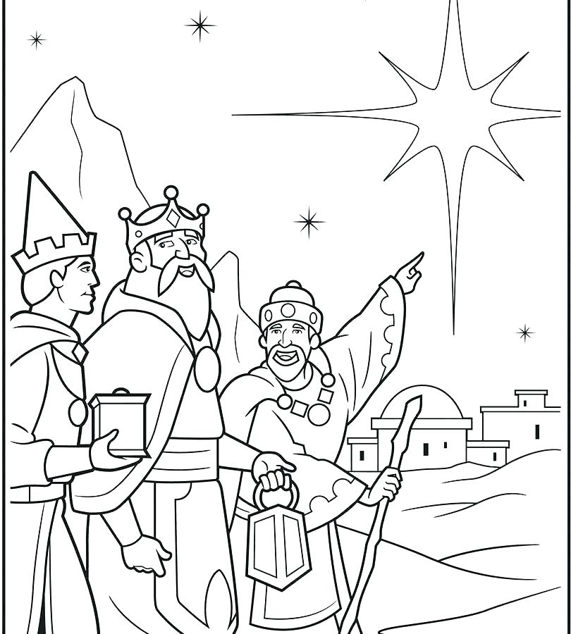 810x900 Coloring Three Kings Coloring Pages Wise Men - Three Kings Drawing