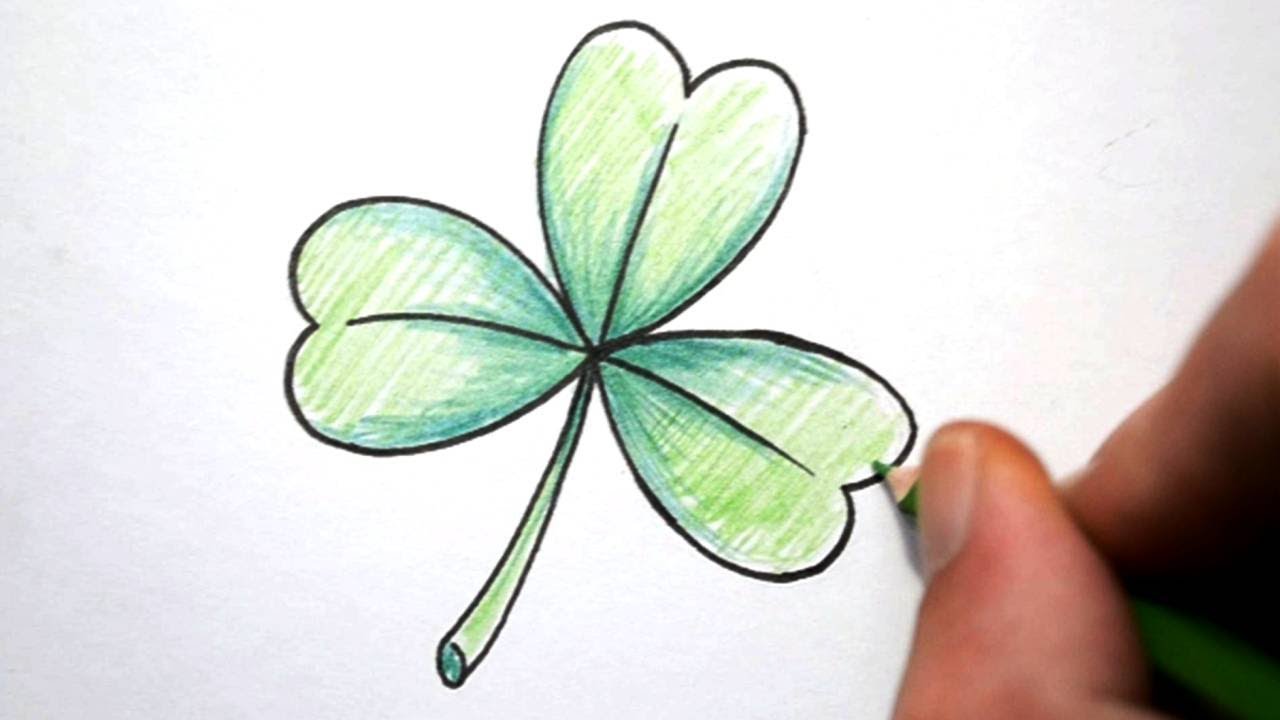 1280x720 How To Draw A Shamrock - Three Leaf Clover Drawing
