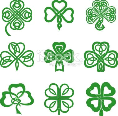 380x374 Leaf Clover Drawing Easy Collection Of Celtic Knot Shamrocks - Three Leaf Clover Drawing