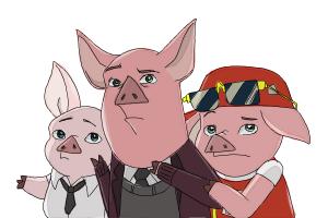 300x200 How To Draw Three Little Pigs From Ever After High - Three Little Pigs Drawing
