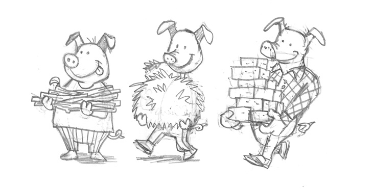 728x377 New! Three Little Pigs Activity Book - Three Little Pigs Drawing