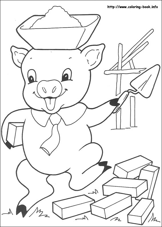 567x794 The Three Little Pigs Coloring Pages On Coloring - Three Little Pigs Drawing