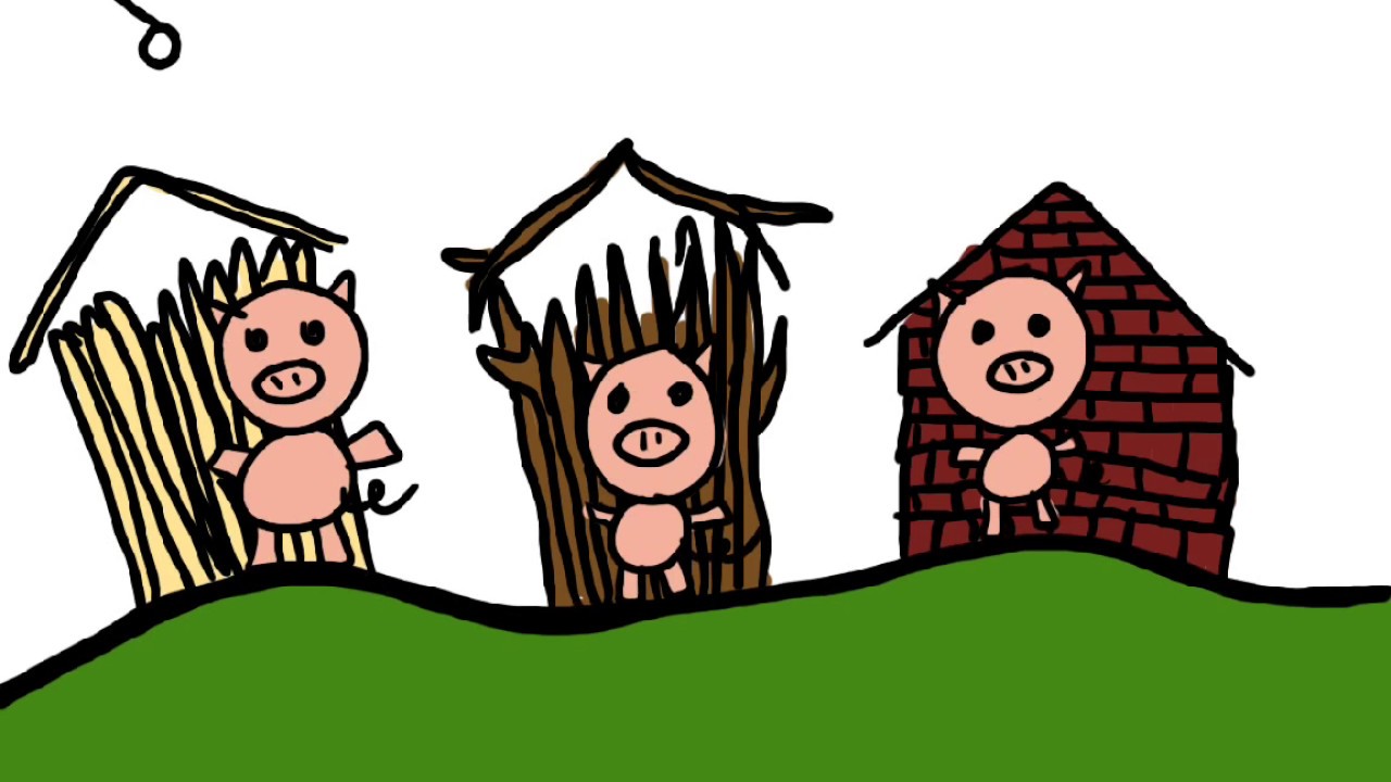 1280x720 Three Little Pigs Draw Me A Story Coloring Book Stories - Three Little Pigs Drawing