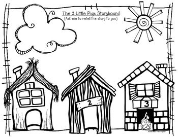 350x270 Little Pigs {retelling A Story} Storyboard And Character - Three Little Pigs Drawing