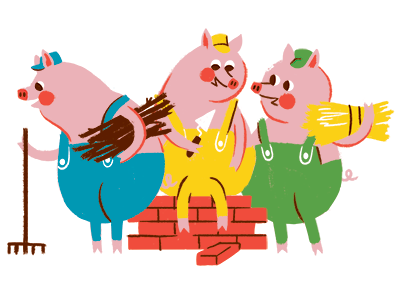 400x300 Three Little Pigs - Three Little Pigs Drawing