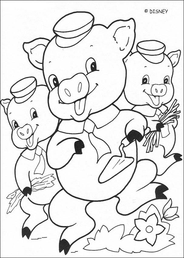 607x850 Three Little Pigs Coloring Pages - Three Little Pigs Drawing