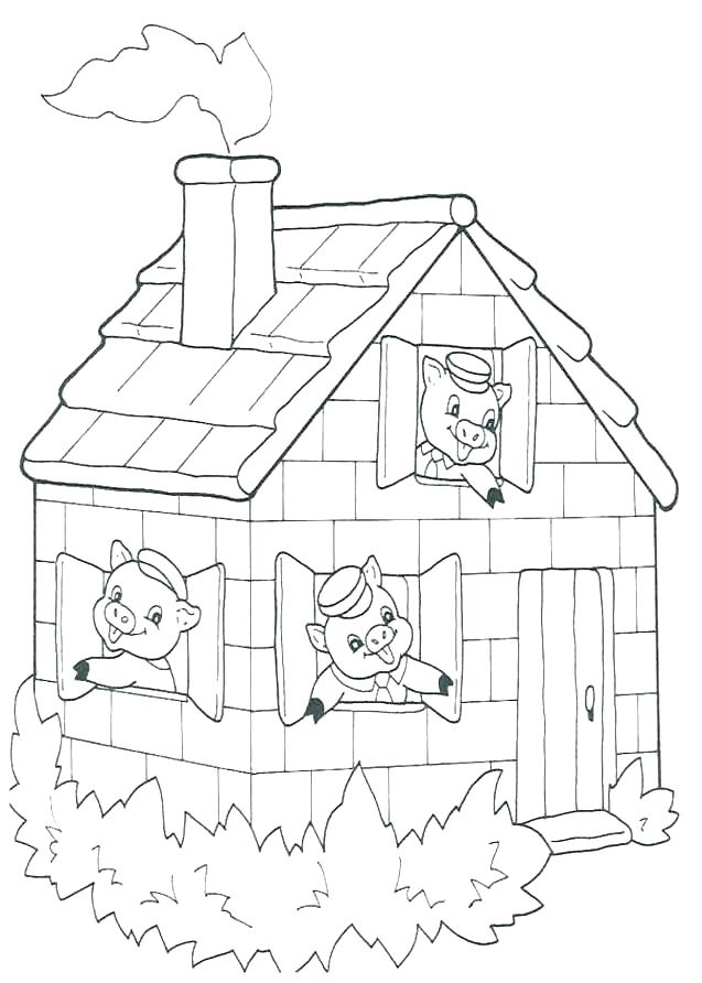 637x892 Coloring Three Little Pigs Coloring - Three Little Pigs Drawing