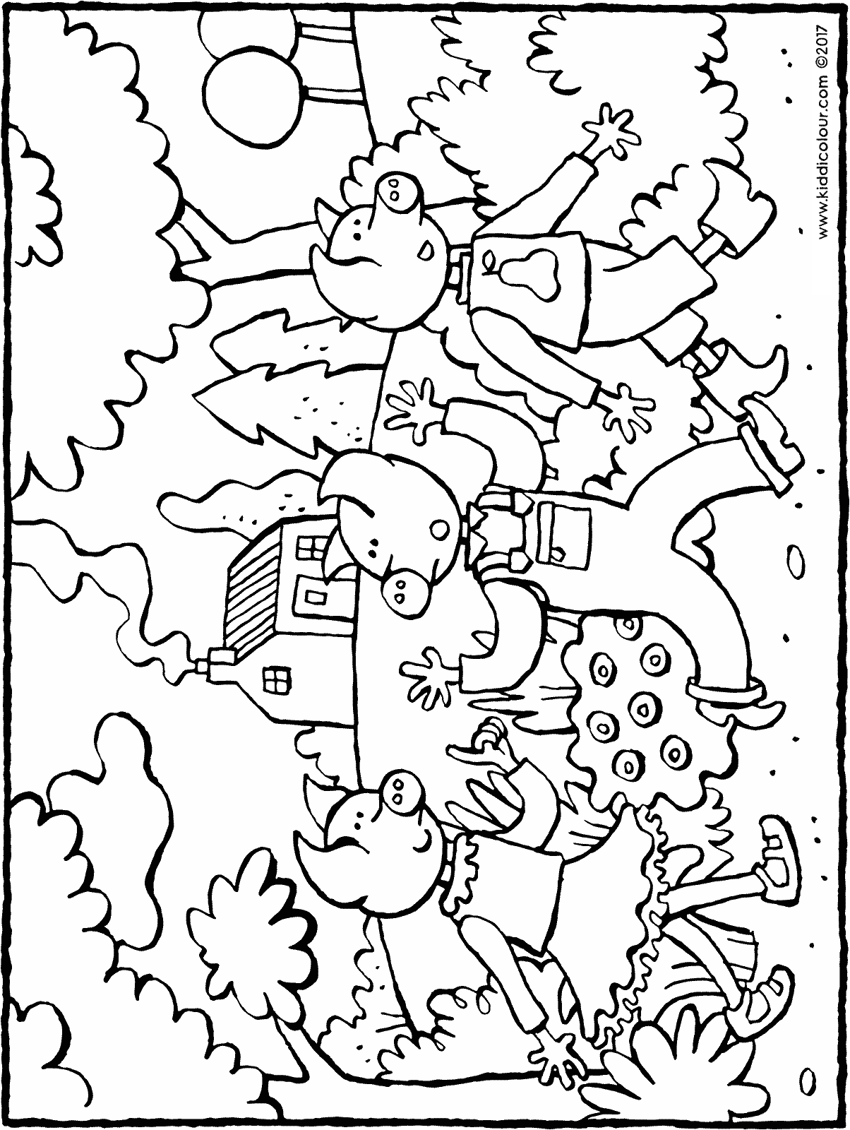 1204x1600 The Three Little Pigs In The Woods - Three Little Pigs Drawing