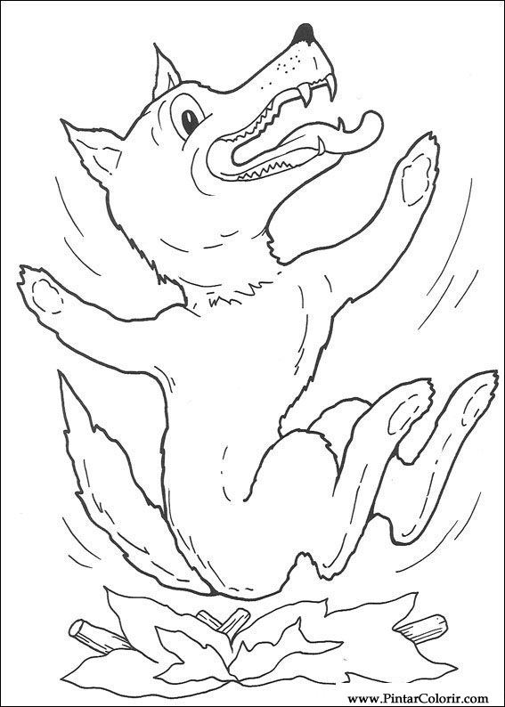 567x794 Drawings To Paint Colour The Three Little Pigs - Three Little Pigs Drawing