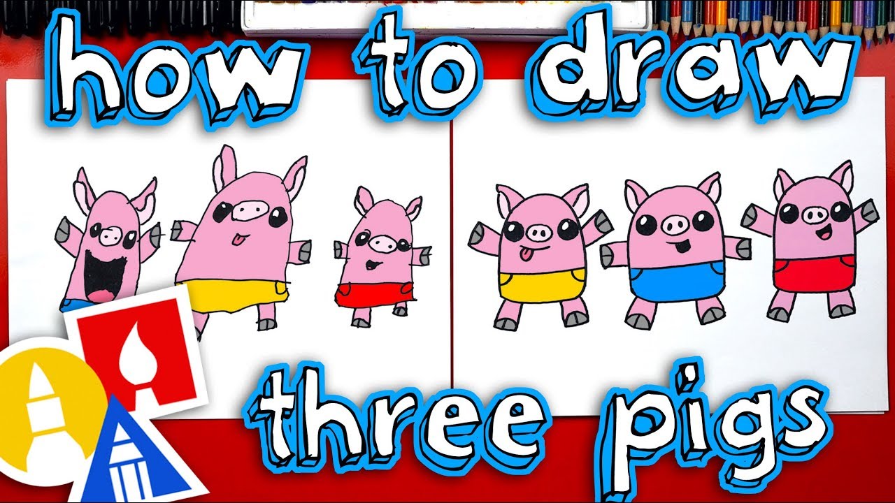 1280x720 How To Draw The Three Little Pigs - Three Little Pigs Drawing
