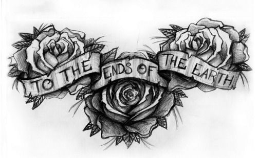 500x309 Three Roses With Ribbon - Three Roses Drawing