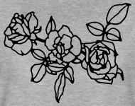 190x150 Flowertshirts Three Roses - Three Roses Drawing