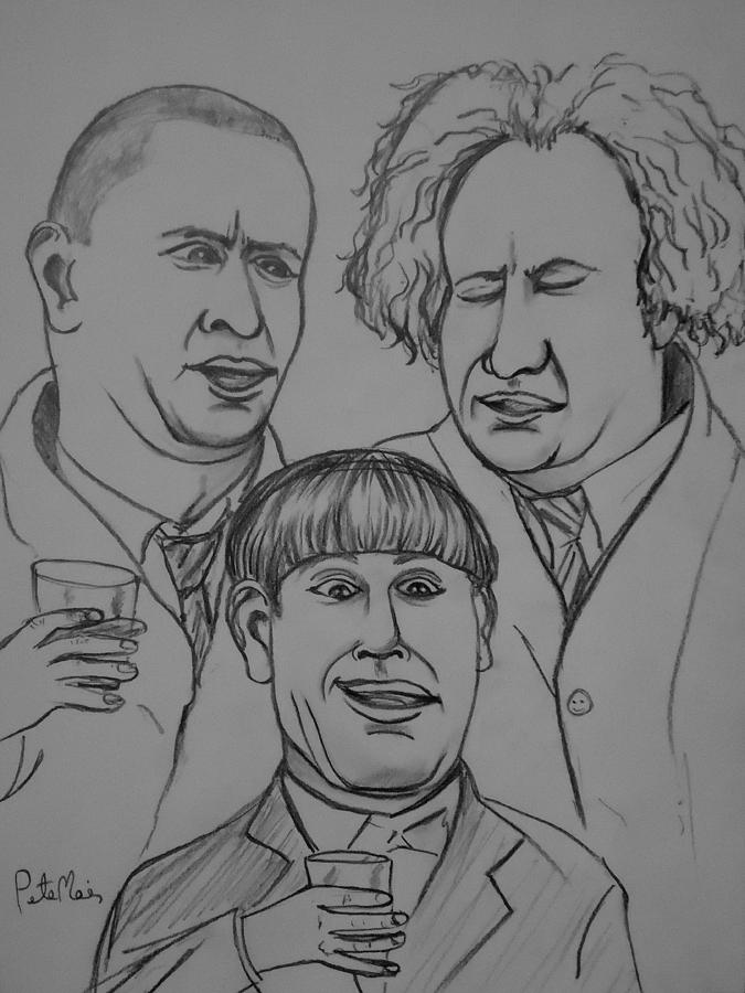 675x900 The Three Stooges Drawing - Three Stooges Drawing