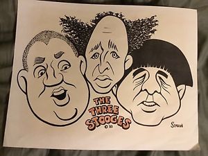 300x225 Three Stooges Caricature Drawing - Three Stooges Drawing