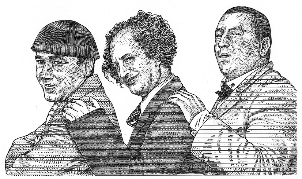 986x586 Stooges - Three Stooges Drawing