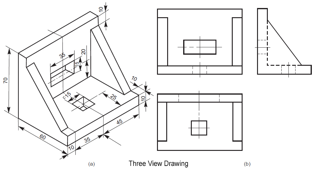 Three View Orthographic Drawing at Explore