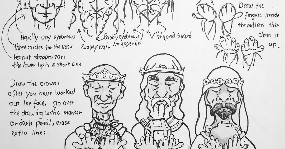 1200x630 How To Draw Worksheets For The Young Artist How To Draw The Three - Three Wise Men Drawing