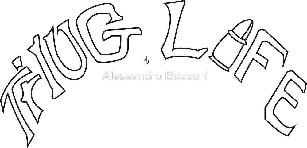 1000x485 thug life letters stencil tattoo design - Thug Life Drawing