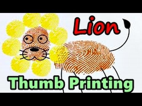 480x360 how to make thumb printing lion creative art work easy drawing - Thumb Drawing