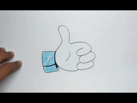480x360 how to draw cartoon thumbs up - Thumb Drawing